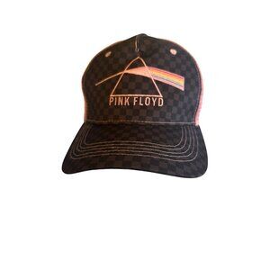 Pink Floyd Trucker Hat OSFM H3 Headwear Checkered & Pink Mesh Snapback